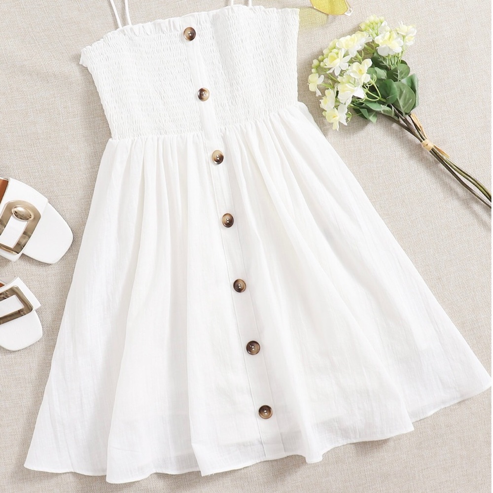 SHEIN detailed button front cami dress